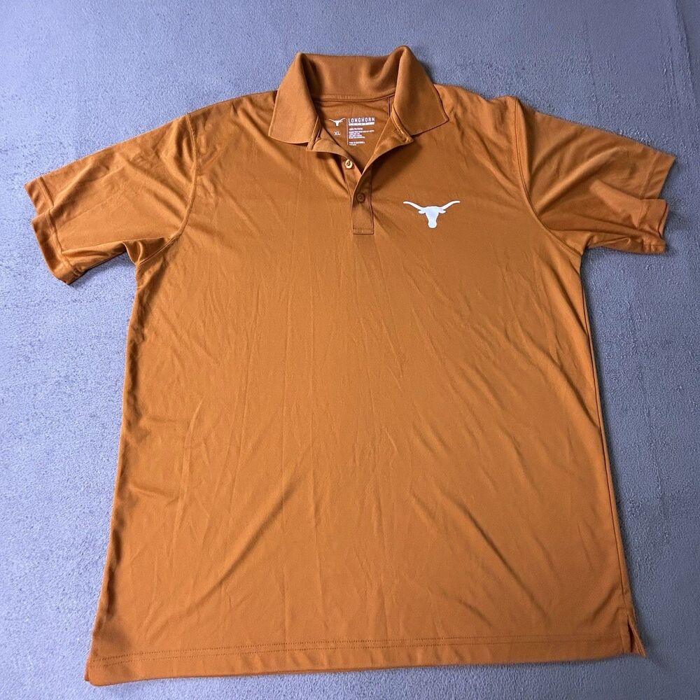 Texas Longhorns Polo Shirt Mens Large Burnt Orange Performance NCAA Golf